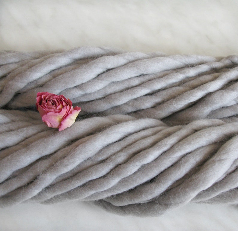Super chunky yarn extra bulky yarn ATLAS light gray 3.5 oz Etsy