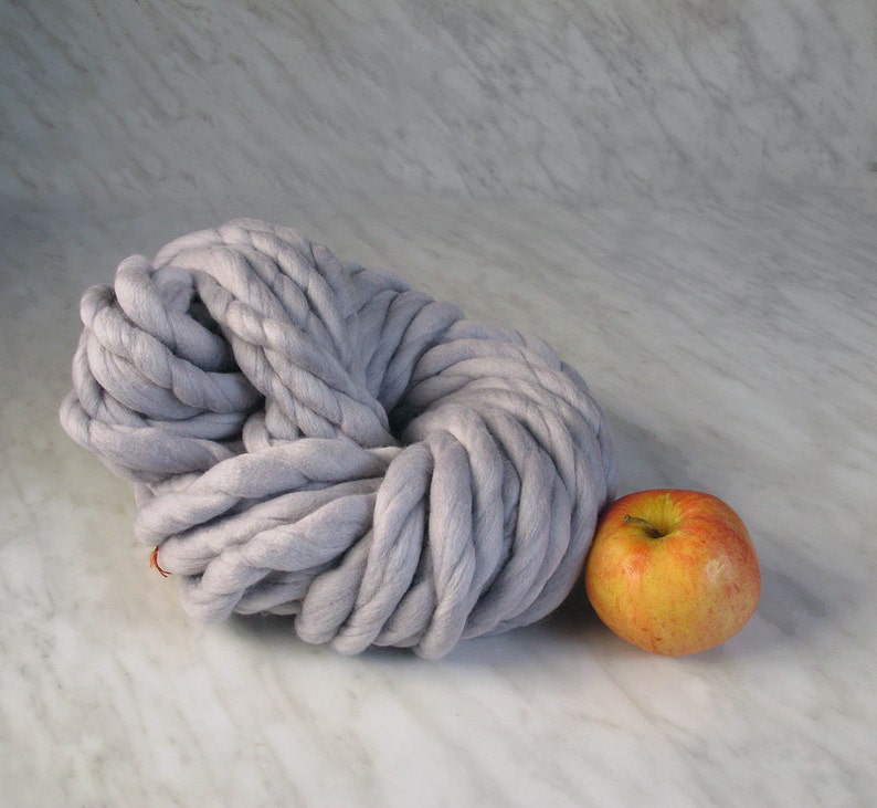 Super Bulky yarn mega chunky yarn TITAN light gray 8 oz mega Etsy