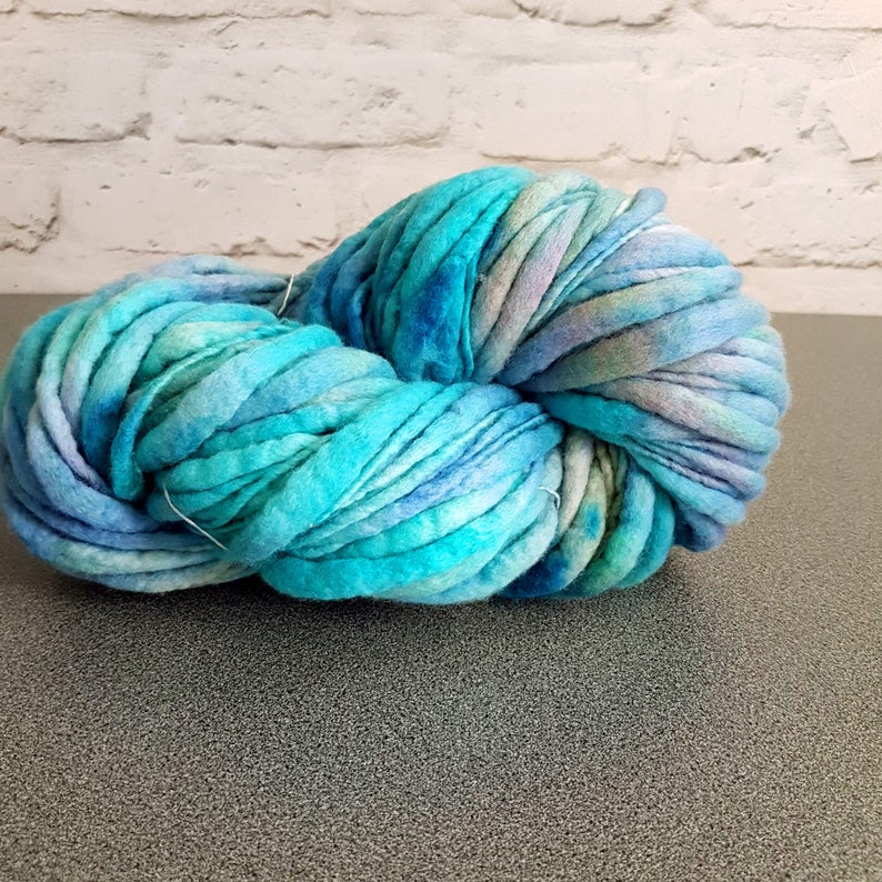 Thick and thin slub merino wool knitting yarn TTY0 handspun Etsy