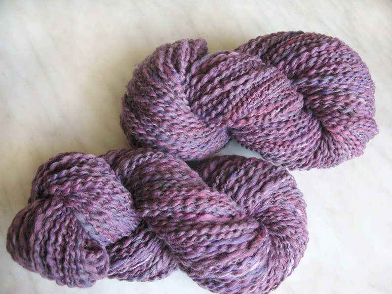 Wool Handspun Spiral Curly Knitting Yarn LILAC 4.6oz Merino Etsy