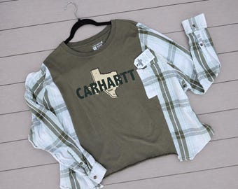 Carhartt Upcycled Texas Shirt | 2XL |  Handmade & One-of-a-Kind | Concert Festival Outfit