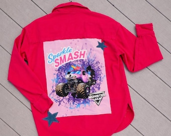 Sparkle Smash Monster Jam Upcycled Shirt | XS | Handmade Reworked Tee