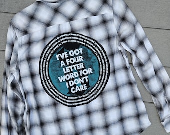 Shinedown Upcycled Flannel Shirt | L |  Handmade & One-of-a-Kind | Concert Festival Outfit