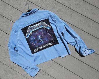 Metallica Upcycled Denim Shirt | XXL | Handmade Reworked Band Tee
