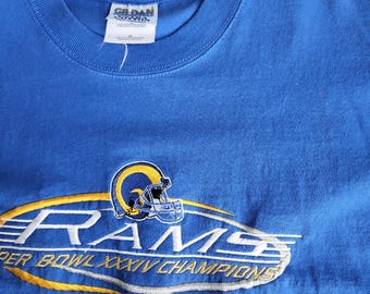 Vintage 2000 Rams Superbowl Champions XXXIV Embroidered Shirt