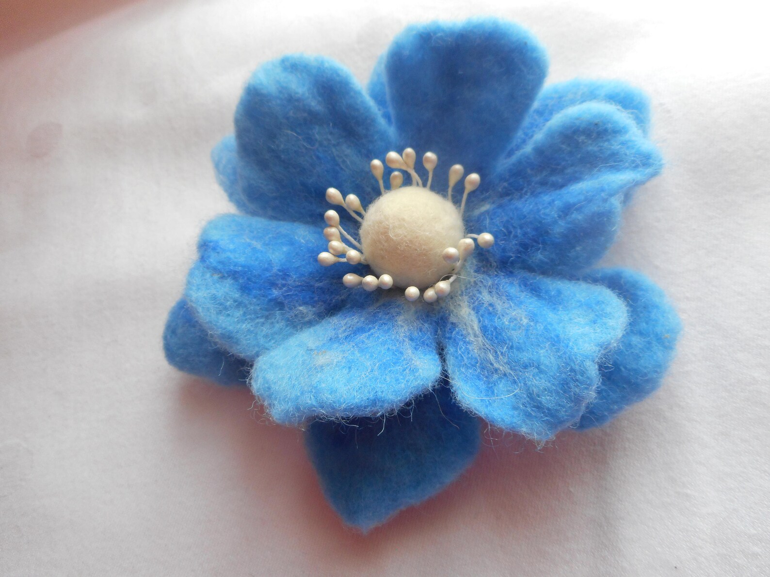 Pink Flower Broochpoppy Felt Flower Broochwool Brooch Etsy