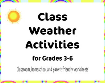 Class Weather Activities for Grades 3-6 | Distance Learning Activity | Classroom Weather Activity
