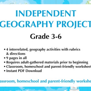 Geography Activities for grades 3-6 | Indie Student Geography Project