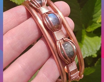 Wire Wrap Copper Cuff Bracelet Tutorial: Gemstone Design (PDF)