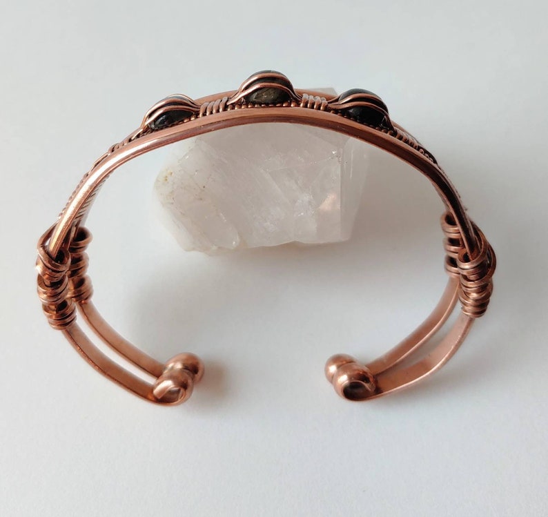 BRACELET TUTORIAL Wire Wrap Copper Cuff Gemstone Wire Wrap Etsy
