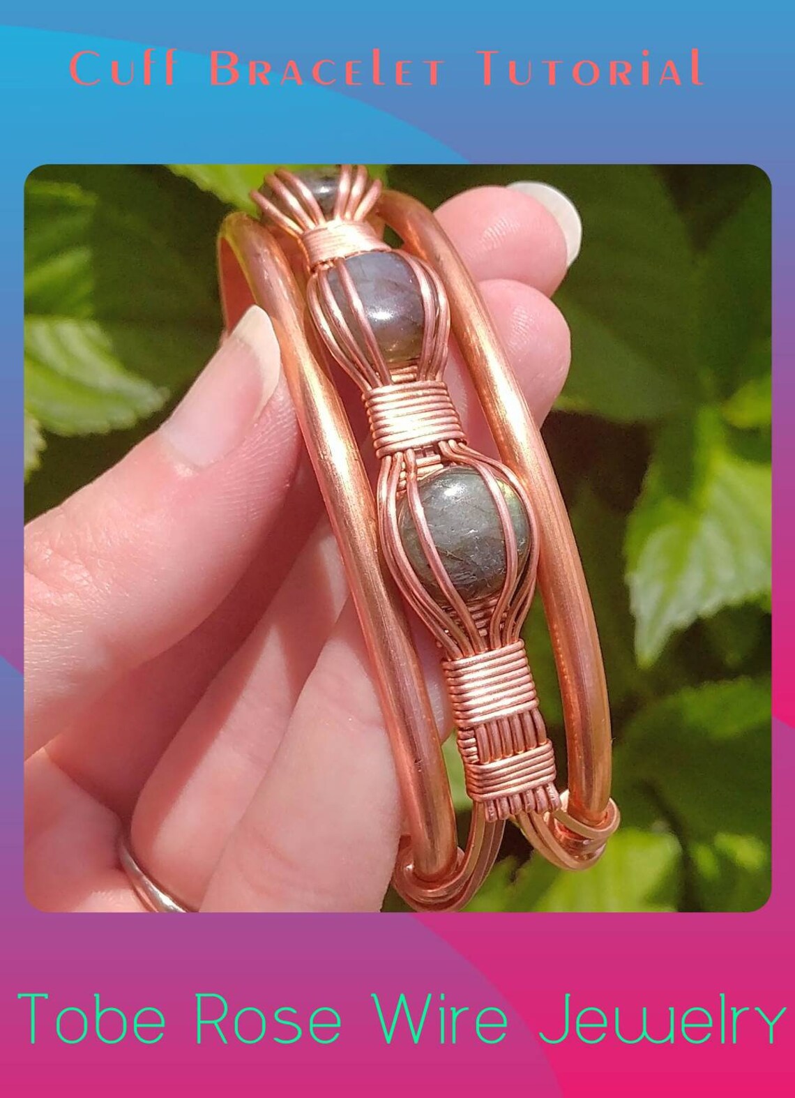 BRACELET TUTORIAL Wire Wrap Copper Cuff Gemstone Wire Wrap Etsy Canada