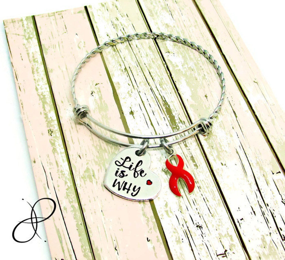 Life is Why Heart Disease Awareness Bracelet Hand Stamped Etsy