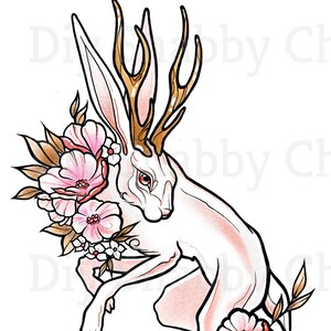 Waterslide Stickers Shabby Chic Furniture Image Transfer Vintage Antique Home Craft Label Crafts Scrapbooking Card Making DIY Antler Hare