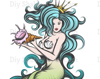 Naklejki wodne Shabby Chic Przenoszenie obrazu mebli Vintage Antique Home Craft Label Crafts Scrapbooking Card Making DIY Mermaid Shell