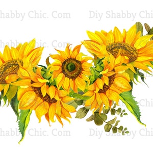 Waterslide Decals Shabby Chic Furniture Image Transfer Vintage Antique Home Craft Label Crafts Scrapbooking Card Making DIY Sunflower Spray