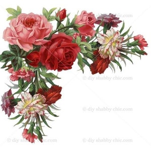 Waterslide Decals Shabby Chic Furniture Image Transfer Vintage Antique Home Craft Label Crafts Scrapbooking Card Making DIY Corner Roses