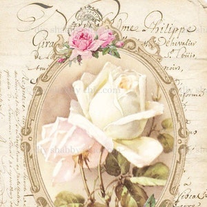 Waterslide Decals Shabby Chic Furniture Image Transfer Vintage Antique Home Craft Label Crafts Scrapbooking Card Making DIY Oval Rose