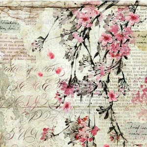 Waterslide Decals Shabby Chic Furniture Image Transfer vintage Antique Home Craft Label Crafts Scrapbooking Card Making DIY Cherryblossom