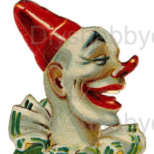 Waterslide Decals Shabby Chic Furniture Image Transfer vintage Antique Home Craft Label Crafts Scrapbooking Card Making DIY Laughing Clown