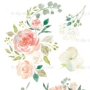 Waterslide Decals Shabby Chic Furniture Image Transfer Vintage Antique Home Craft Label Crafts Scrapbooking Card Making DIY Peach Aquarel