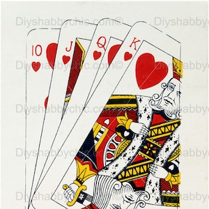 Waterslide Stickers Shabby Chic Image Transfer Vintage Antique Home Craft Label Crafts Scrapbooking Card Making DIY Antique Playing Cards