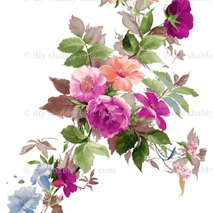 Waterslide Decalcomanie Shabby Chic Mobili Image Transfer Vintage Antique Home Craft Label Crafts Scrapbooking Card Making FAI DA TE Fiori astratti