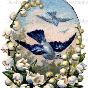 Waterslide Decals Shabby Chic Furniture Image Transfer vintage Antique Home Craft Label Crafts Scrapbooking Card Making DIY vintage Bluebird