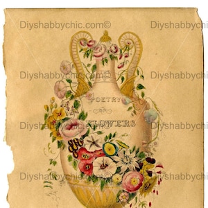 Waterslide Stickers Shabby Chic Furniture Image Transfer Vintage Antique Home Craft Label Crafts Scrapbooking Card Making DIY Poetry Flowers