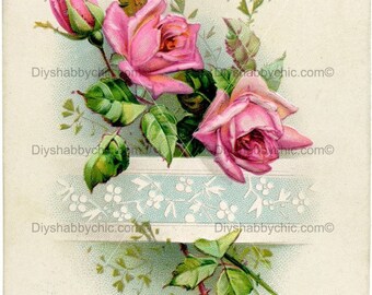 Furniture Decal Image Transfer Vintage Shabby Chic Floral Labels