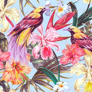 Calcomanías de tobogán, Diy Shabby Chic, Transferencia de muebles, Transferencia de imagen vintage, Artesanía casera antigua 140 Pájaros del paraíso