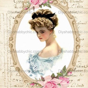 Wasserrutsche Aufkleber Shabby Chic Möbel Bild Transfer Vintage Antik Home Craft Label Basteln Scrapbooking Karte Machen DIY Lady Frame