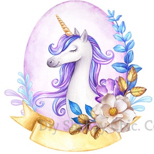 Waterglijbaan stickers Shabby Chique Meubels Afbeelding Transfer Vintage Antieke Craft Label Crafts Scrapbooking Card Making DIY Purple Unicorn