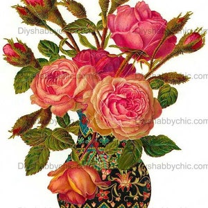 Calcomanías de tobogán Decales Shabby Muebles Chic Transferencia Vintage Antigua Casa Artesanía Etiqueta Artesanías Scrapbooking Tarjeta haciendo flores de jarrón diy