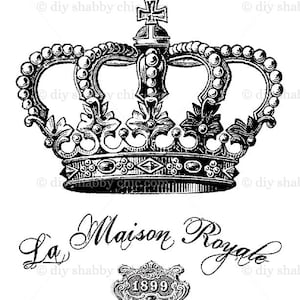 Muebles calcomanías shabby chic french image transfer vintage Maison Royal Crown home Craft etiqueta script crafts scrapbooking card making diy