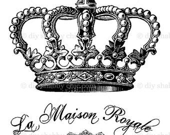 Décalcomanies de meubles minables chic français transfert d’image vintage Maison Royal Crown home Craft label artisanat scrapbooking carte making diy