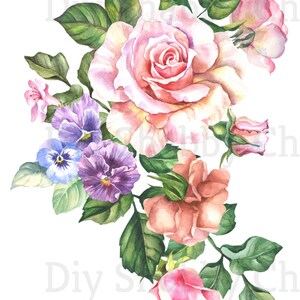Decalques Waterslide, DIY Shabby Chic, transferência de móveis, transferência de imagem vintage, artesanato doméstico antigo 68 rosas coloridas