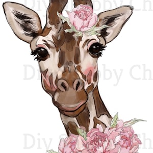 Calcomanías de tobogán, Diy Shabby Chic, Transferencia de muebles, Transferencia de imagen vintage, Antique Home Craft 98 Giraffe Rose