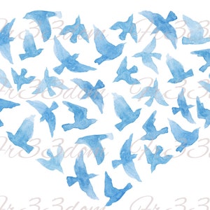 Couper et coller, autocollants auto-adhésifs, meubles, décalcomanie murale, transparent, transfert, art, collage, techniques mixtes, autocollant pour enfants, 275 Blue Bird Heart