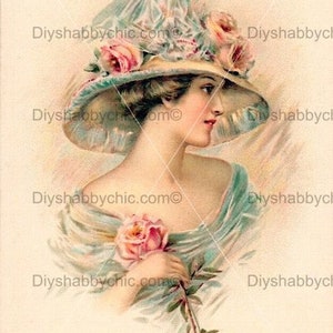Waterslide Stickers Shabby Chic Furniture Image Transfer Vintage Antique Home Craft Label Crafts Scrapbooking Card Making DIY Hat Girl