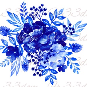 Cut & Stick, Selbstklebende Aufkleber, Möbel, Wandaufkleber, klar, Transfer, Journal, Collage, Mixed Media, Kinderaufkleber, 273 Blau Botanical