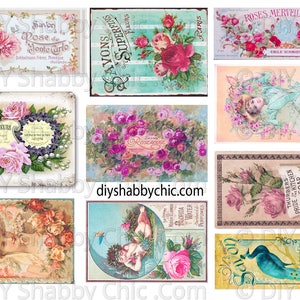 Waterslide Decals Shabby Chic Furniture Image Transfer vintage Antique Home Craft Label Crafts Scrapbooking Card Making DIY Flowerlabels