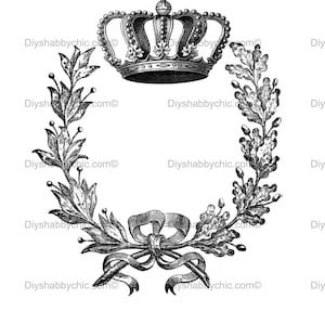 Waterslide Decals Shabby Chic Furniture Image Transfer Vintage Antique Home Craft Label Crafts Scrapbooking Card Making DIY Crownwreath