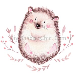 Waterglijbaan stickers Shabby chique meubels Afbeelding Transfer Vintage Antieke Home Craft Label Crafts Scrapbooking Card Making DIY Cute Hedgehog