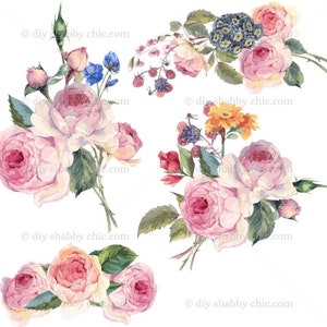 Waterslide Stickers Shabby Chic Furniture Image Transfer Vintage Antique Home Craft Label Crafts Scrapbooking Card Making DIY Flower Cluster
