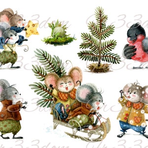 Décalques de toboggan, bricolage Shabby Chic, transfert de meubles, transfert d'image vintage, Antique Home Craft 243 Mouse Joy