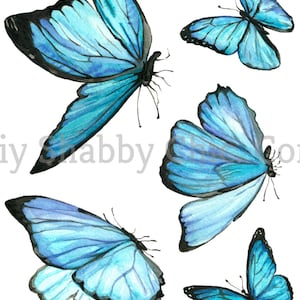 Geschnitten und Stick Klar weiß Möbel Wand Selbstklebende Aufkleber Vinyl Perlmutt Bastelpapier Blassblau Schmetterlinge