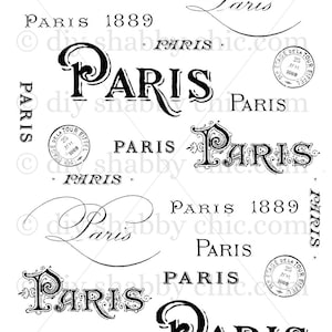 Waterslide Decals Shabby Chic Furniture Image Transfer Vintage Antique Home Craft Label Crafts Scrapbooking Card Making DIY Parijs