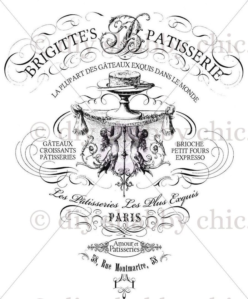 Furniture Decal Image Transfer Vintage Antique French Sack Art Typography Sign