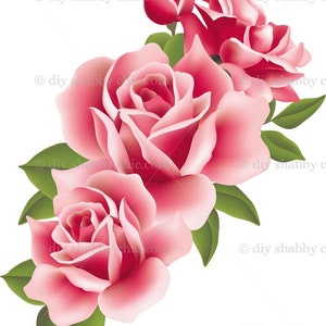 Waterslide Decals Shabby Chic Furniture Image Transfer vintage Antique Home Craft Label Crafts Scrapbooking Card Making DIY Digital Roses