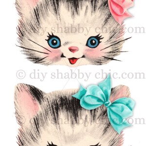 Waterslide Decals Shabby Chic Furniture Image Transfer Vintage Antique Home Craft Label Crafts Scrapbooking Card Making DIY 2kittens